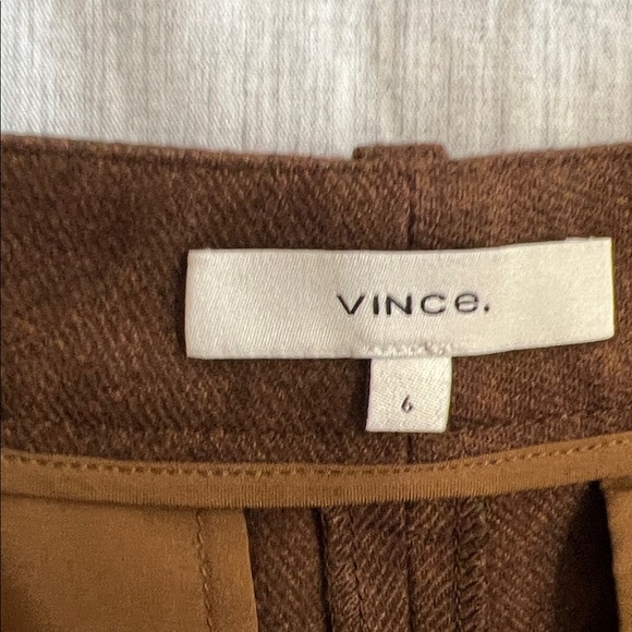 VINCE Wide Leg Wool Pants Italian Wool Cropped Brown sz 6 / 8 - Picture 6 of 9